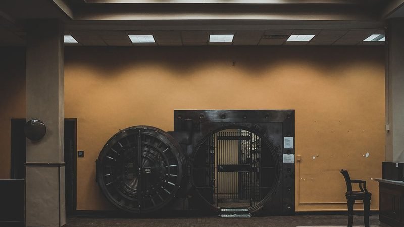 Bank vault door representing secure cash and valuables handling