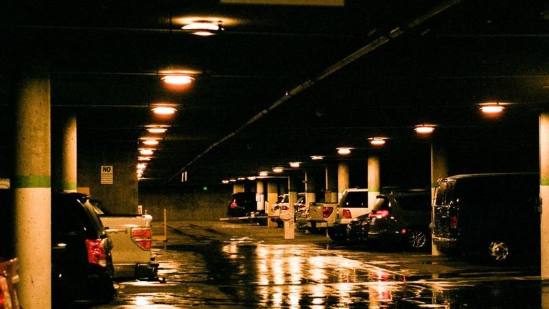 Lit undercover car park at night on a scheduled mobile security patrol route